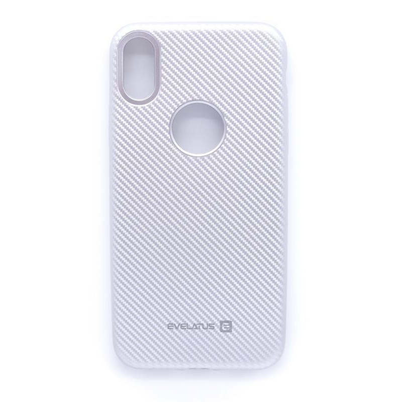 iPhone X/XS Capa de Proteção Evelatus Carbon Silver