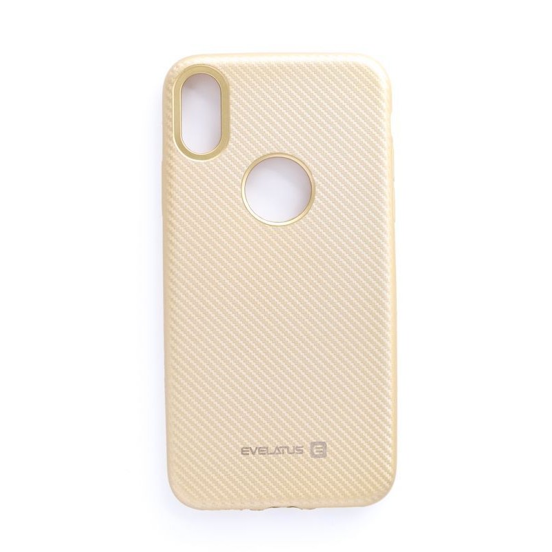 iPhone X/XS Capa de Proteção Evelatus Carbon Gold