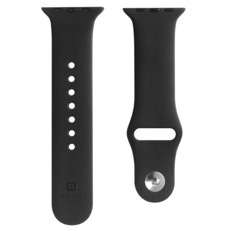 Evelatus Apple Watch 42/44/45mm Silicone Loop (140mm M/L) Preto