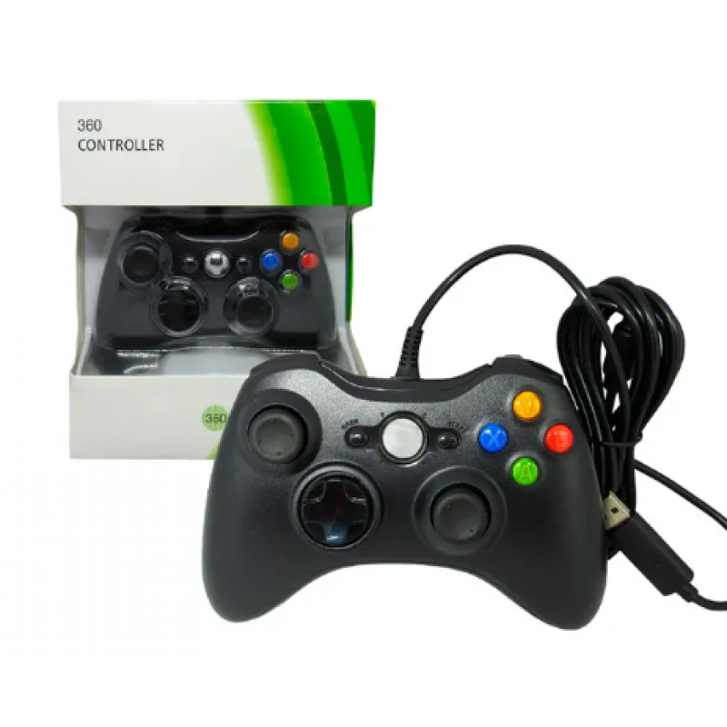 Comando com fios para Xbox 360 Black