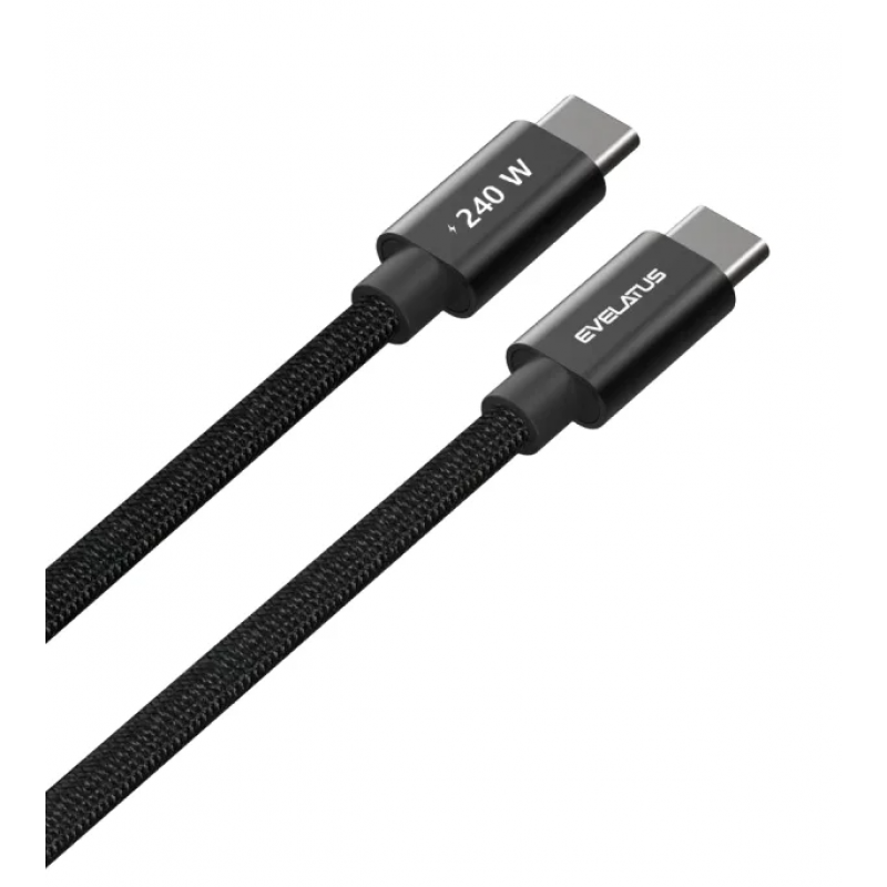 Evelatus Flex Cable Pro USB 2.0 Type C to Type C 240W 5A Black 2M
