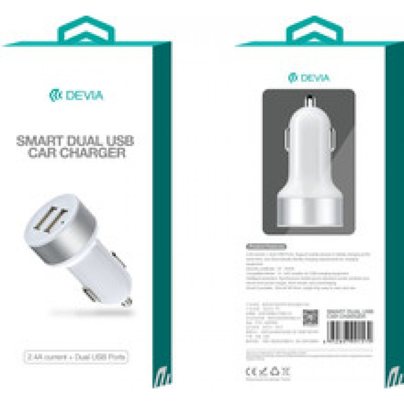 Devia Adaptador De Viagem USB 1.0A Branco Devia Adaptador De Viagem USB 1.0A Branco