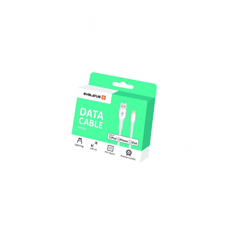 Cabo USB Evelatus MFI02 Lightning MFI Preto Cabo USB Evelatus MFI02 Lightning MFI Preto