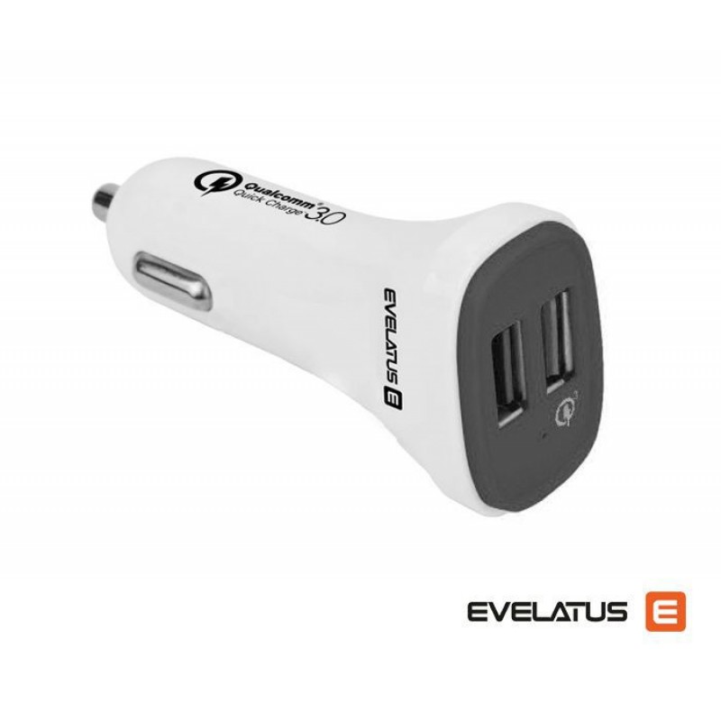 Adaptador de Viagem Evelatus QCC02 Qualcomm Branco Adaptador de Viagem Evelatus QCC02 Qualcomm Branco