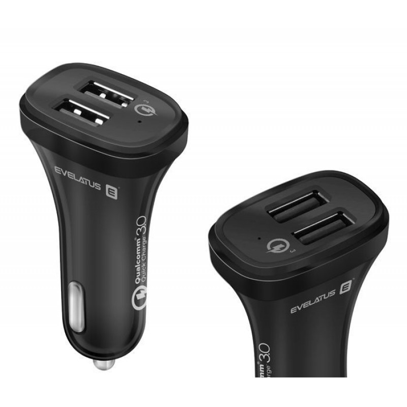 Adaptador de Viagem Evelatus QCC02 Qualcomm Preto Adaptador de Viagem Evelatus QCC02 Qualcomm Preto