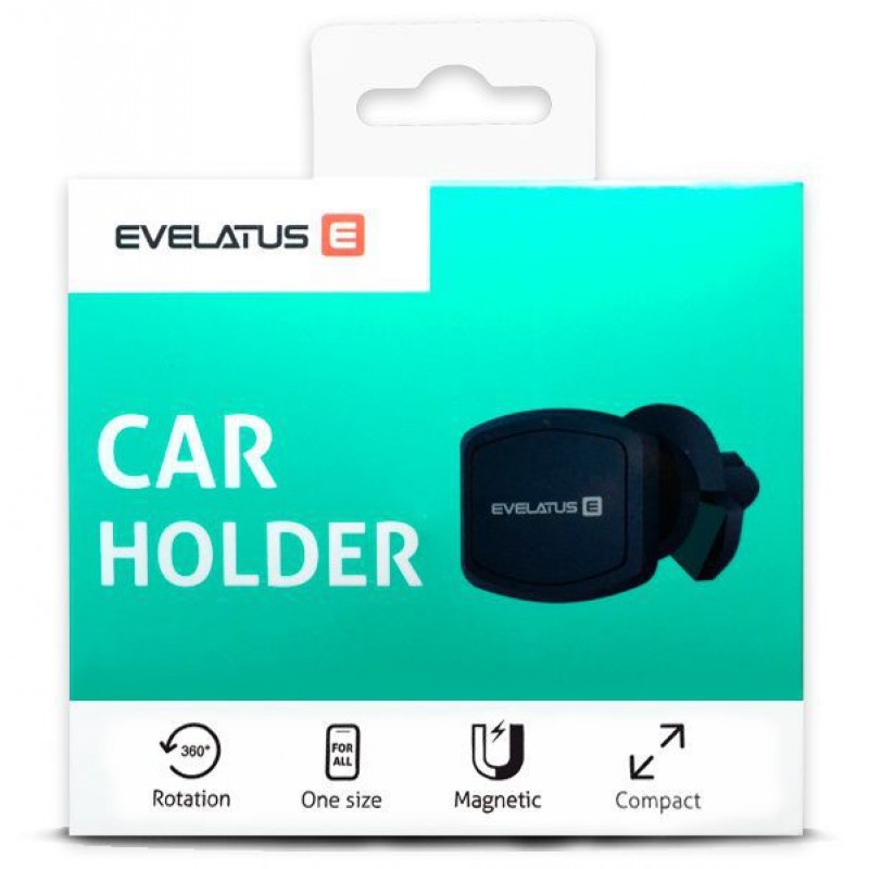 Suporte de Carro Magnético Evelatus ECH02 Preto Suporte de Carro Magnético Evelatus ECH02 Preto