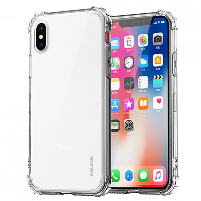 iPhone X/XS Capa de Proteção Evelatus Antichoque Transparente iPhone X/XS Capa de Proteção Evelatus Antichoque Transparente