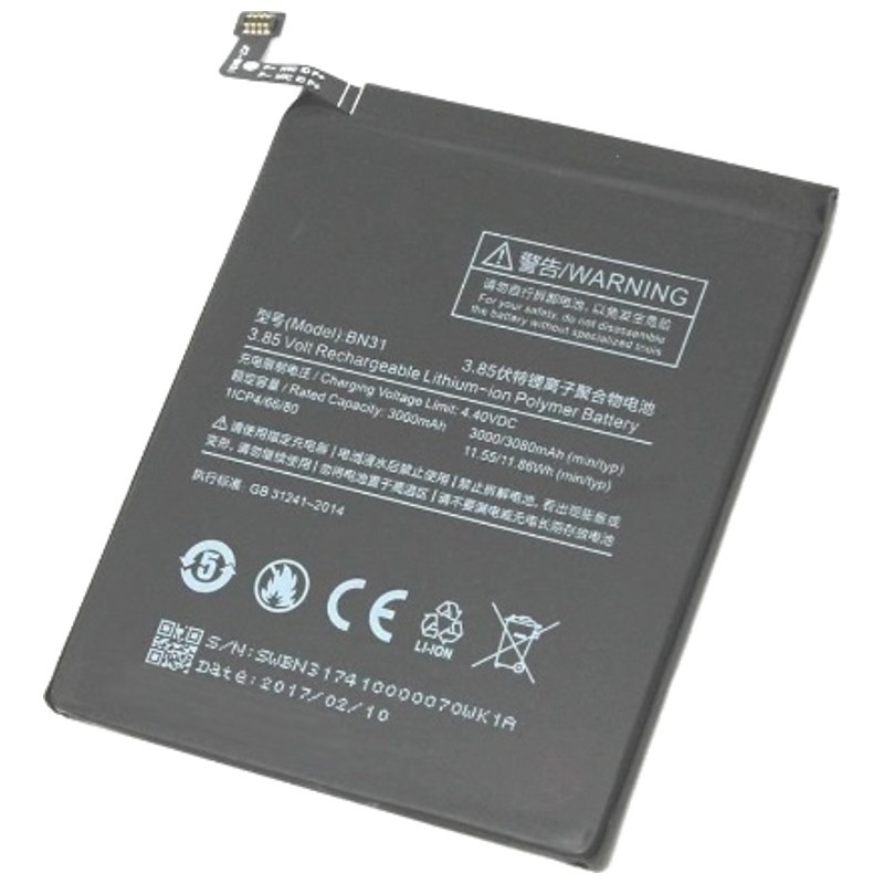 Xiaomi Mi A1 / Redmi Note 5A / Redmi Note 5A Prime / Redmi S2 Bateria BN31 Bateria