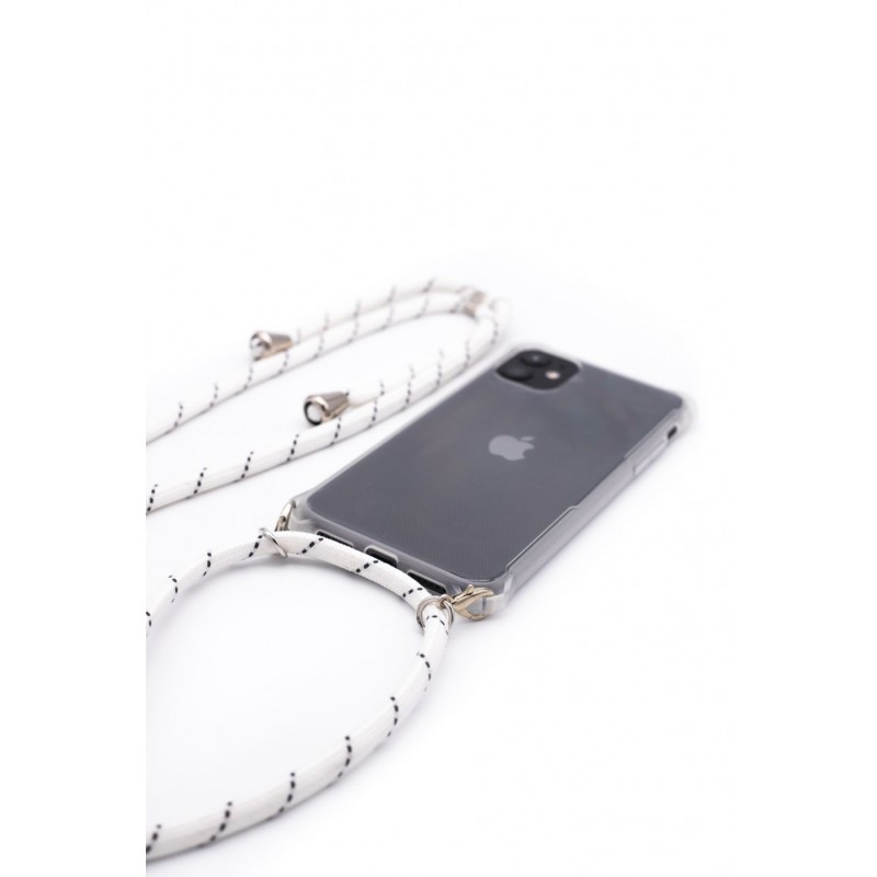 iPhone 11 Capa de Proteção Evelatus Silicone Transparente com Cordão White Stripes iPhone 11 Capa de Proteção Evelatus Silicone Transparente com Cordão White Stripes