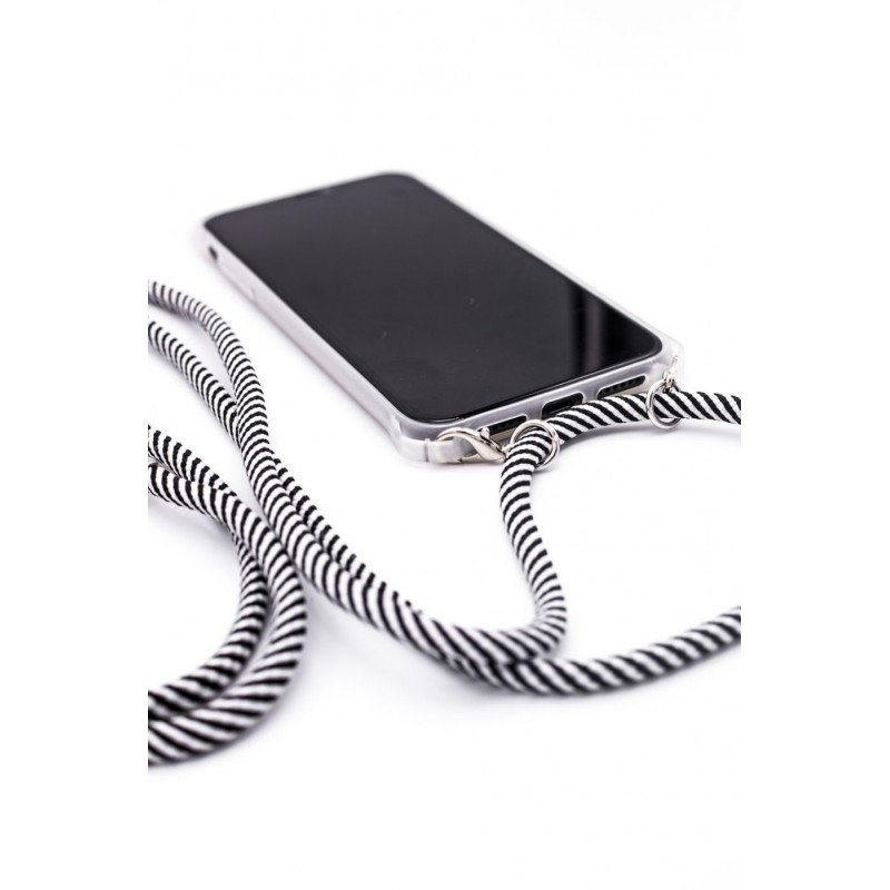 iPhone 11 Capa de Proteção Evelatus Silicone Transparente com Cordão Black Stripes iPhone 11 Capa de Proteção Evelatus Silicone Transparente com Cordão Black Stripes