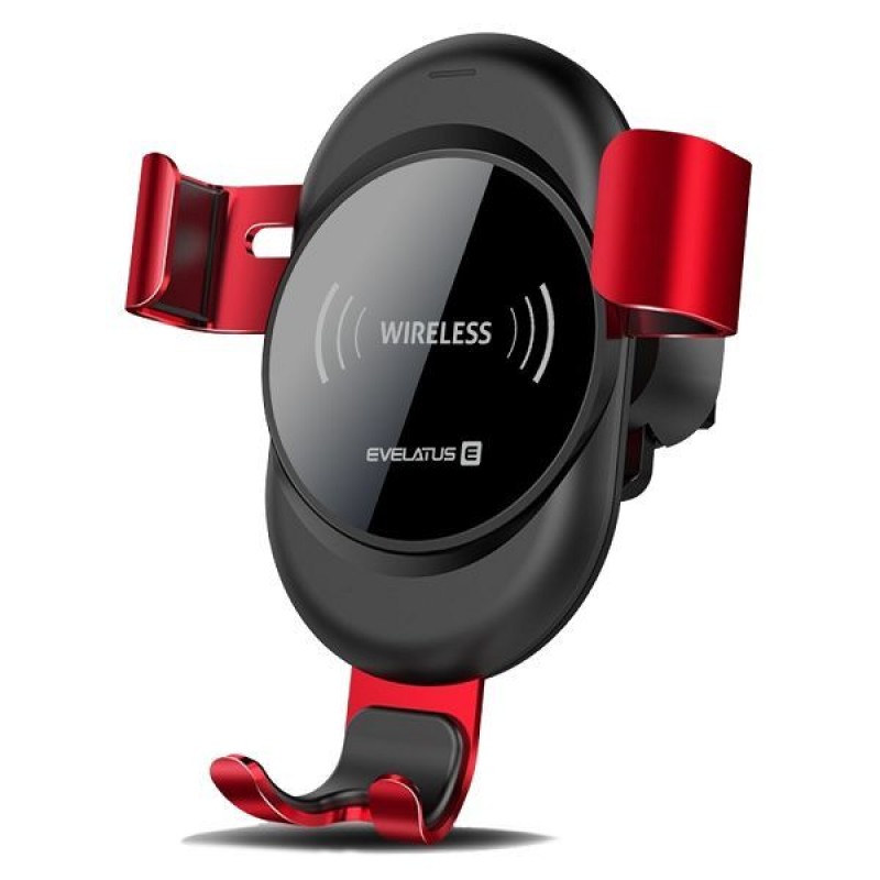 Suporte de Carro Evelatus com Carregador Wireless WCH02 Red