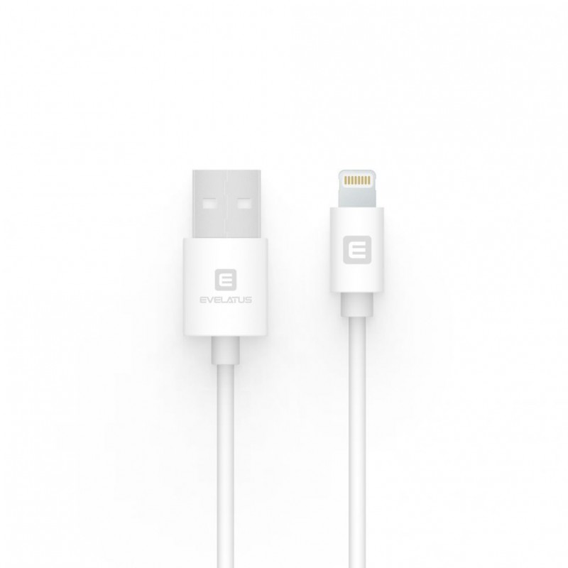 Cabo USB Evelatus 2M MFI07 Lightning MFI Branco Cabo USB Evelatus 2M MFI07 Lightning MFI Branco