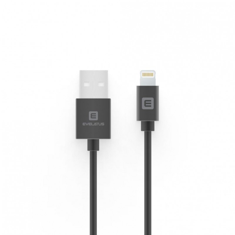 Cabo USB Evelatus 2M MFI07 Lightning MFI Preto Cabo USB Evelatus 2M MFI07 Lightning MFI Preto