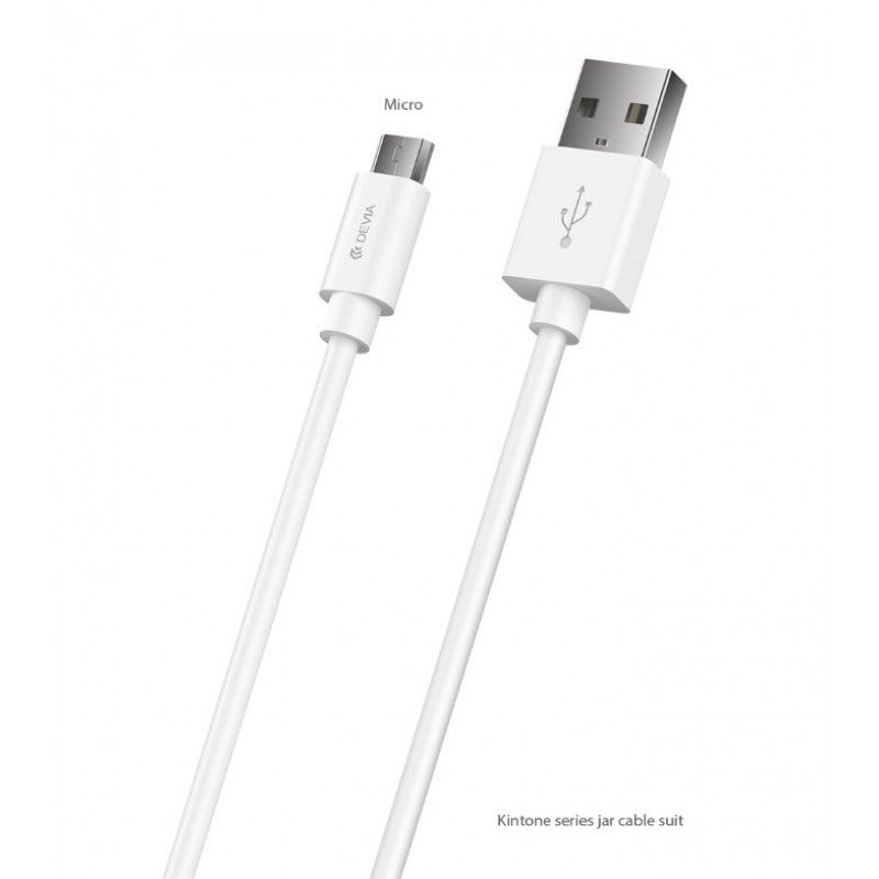 Cabo Micro USB Devia Kintone series Branco Cabo Micro USB Devia Kintone series Branco