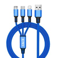 Cabo USB 3 em 1 iLike CCI02 Blue