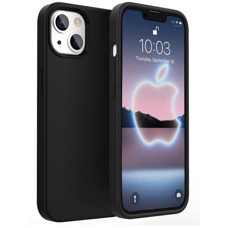 iPhone 13 Capa de Proteção Evelatus Premium Soft Touch Silicone Case Black