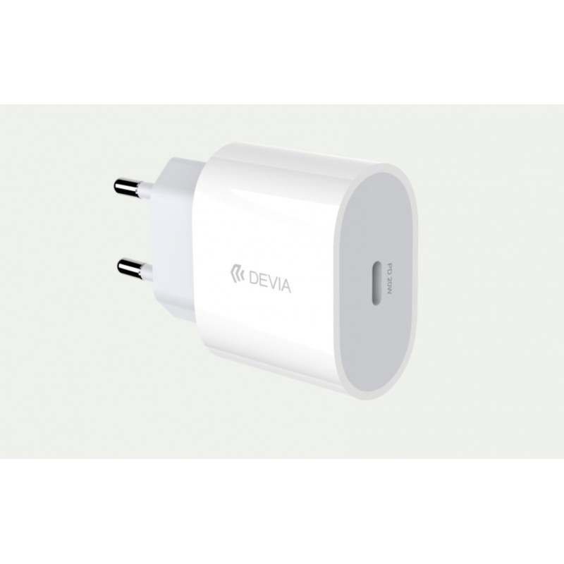 Adaptador de Carga Devia Rocket series PD 20W quick charger White Adaptador de Carga Devia Rocket series PD 20W quick charger White