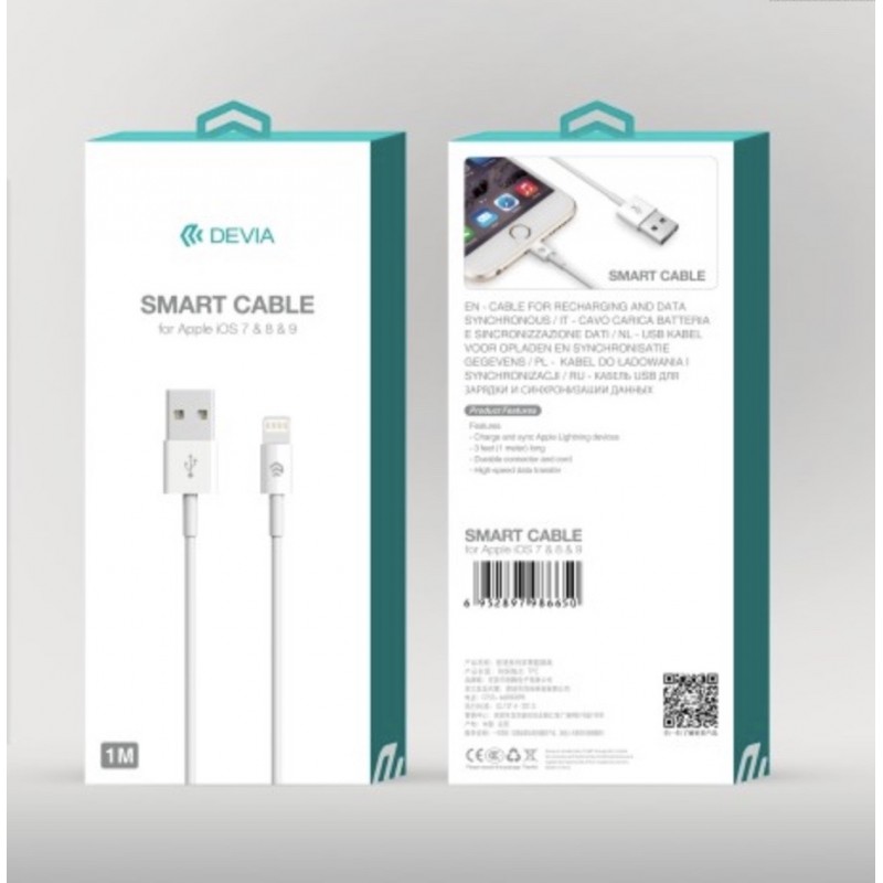 Cabo USB Devia Smart series Lightning 2M White