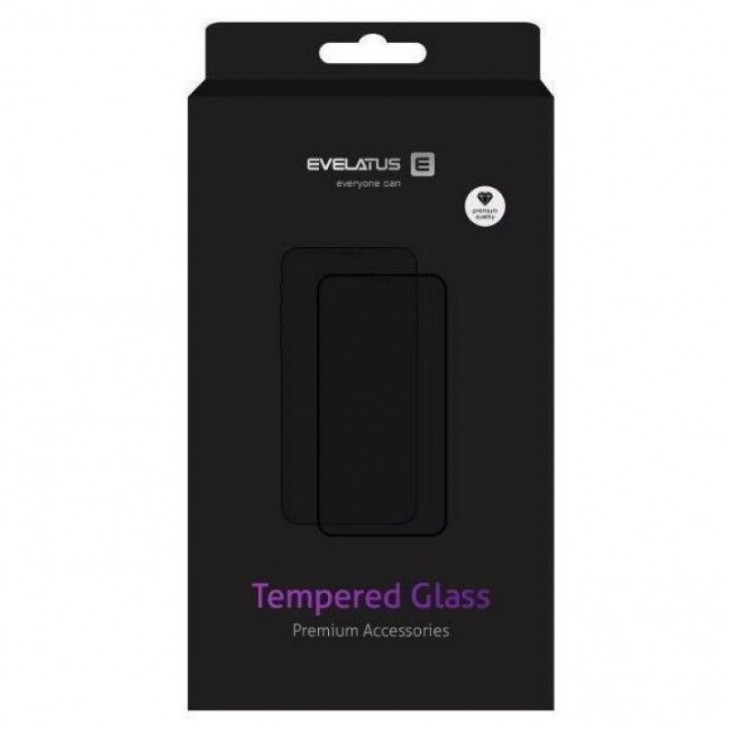 Samsung A34 Pelicula de Vidro Evelatus 0.33 Flat Clear Glass Black