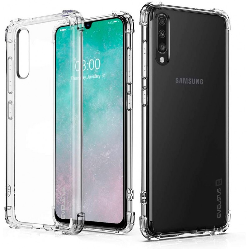 Samsung A50 Capa de Proteção Evelatus Military Shockproof Transparente