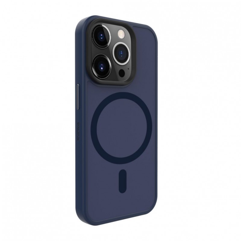 iPhone 15 Pro Capa de Proteção Evelatus Hybrid Case With Magsafe PC+TPU Dark Blue