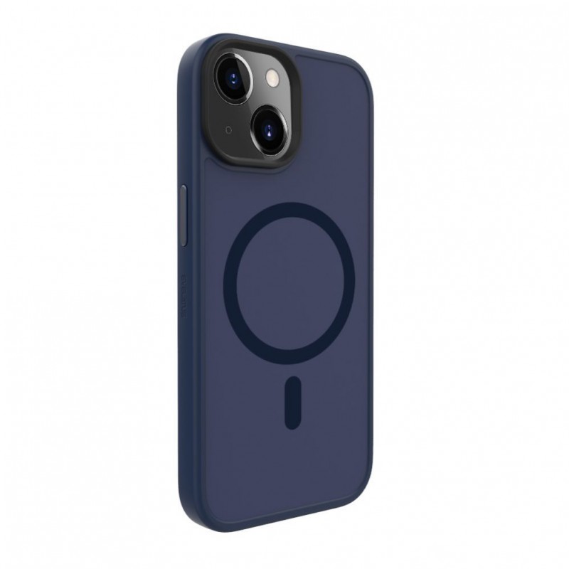 iPhone 15 Capa de Proteção Evelatus Hybrid Case With Magsafe PC+TPU Dark Blue