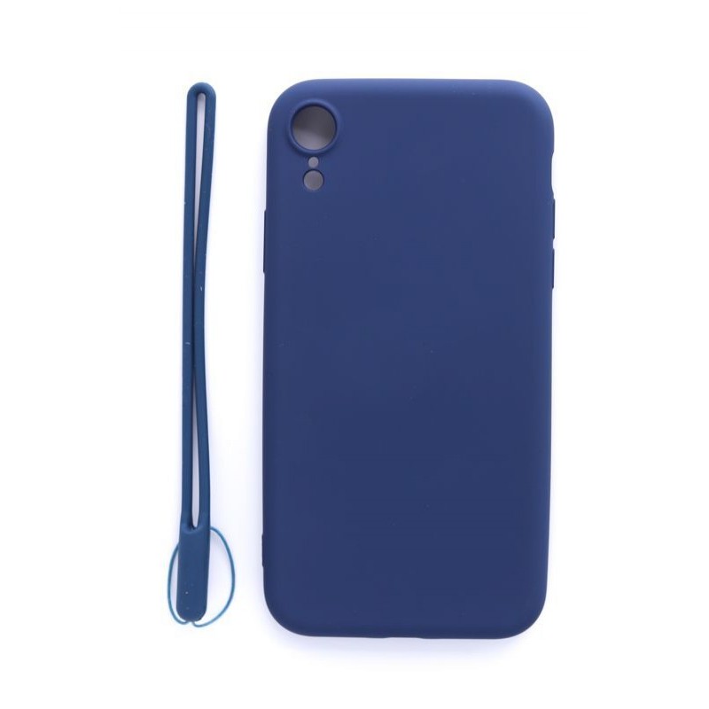 iPhone XR Capa de Proteção Evelatus Soft Touch Silicone Case with Strap Dark Blue