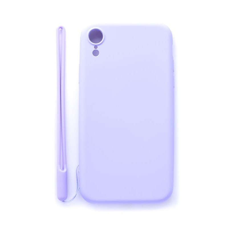 iPhone XR Capa de Proteção Evelatus Soft Touch Silicone Case with Strap Purple