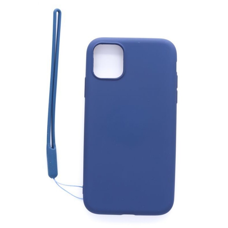 iPhone 11 Capa de Proteção Evelatus Soft Touch Silicone Case with Strap Dark Blue