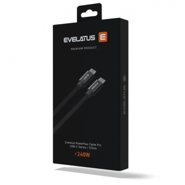 Evelatus Flex Cable Pro USB 2.0 Type C to Type C 100W 5A Black 1.2M