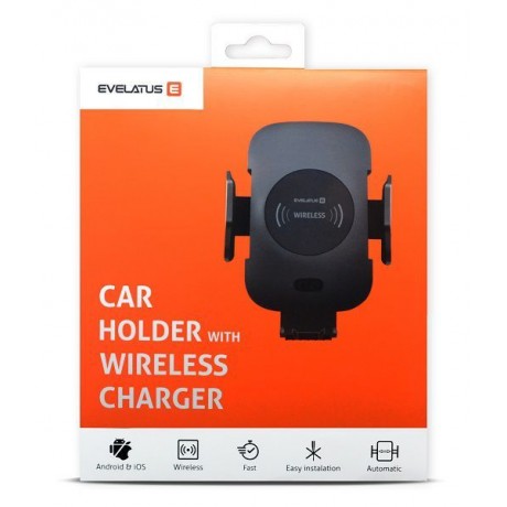 Suporte de Carro Evelatus WCH01 com Caregador Wireless