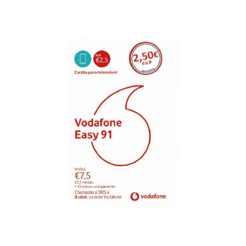 Cartão SIM Vodafone Easy 91 Cartão SIM Vodafone Easy 91
