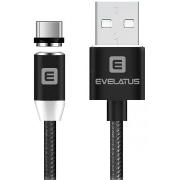 Cabo Dados USB Evelatus 3 em 1 Magnético (Lightning, Type-C, Micro USB ) LTM02 Black