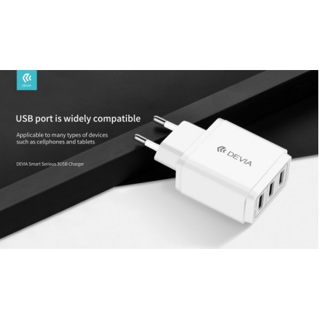 Adaptador de Carga Devia Smart series USB 3 port charger 17W